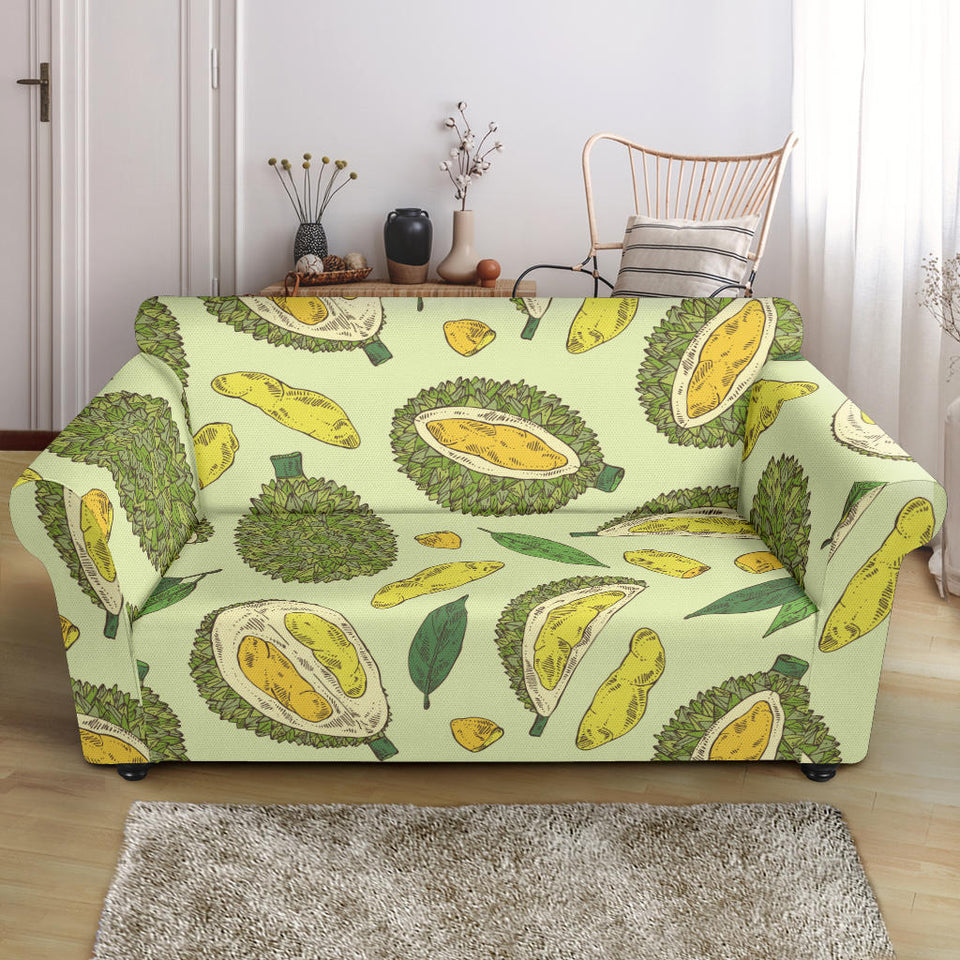 Durian Leaves Pattern Background Loveseat Couch Slipcover