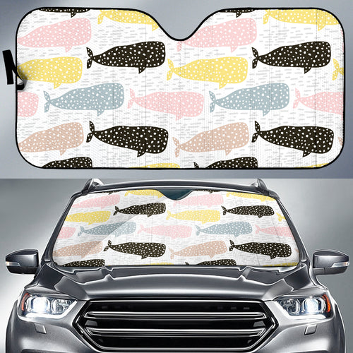 Whale Dot Pattern Car Sun Shade