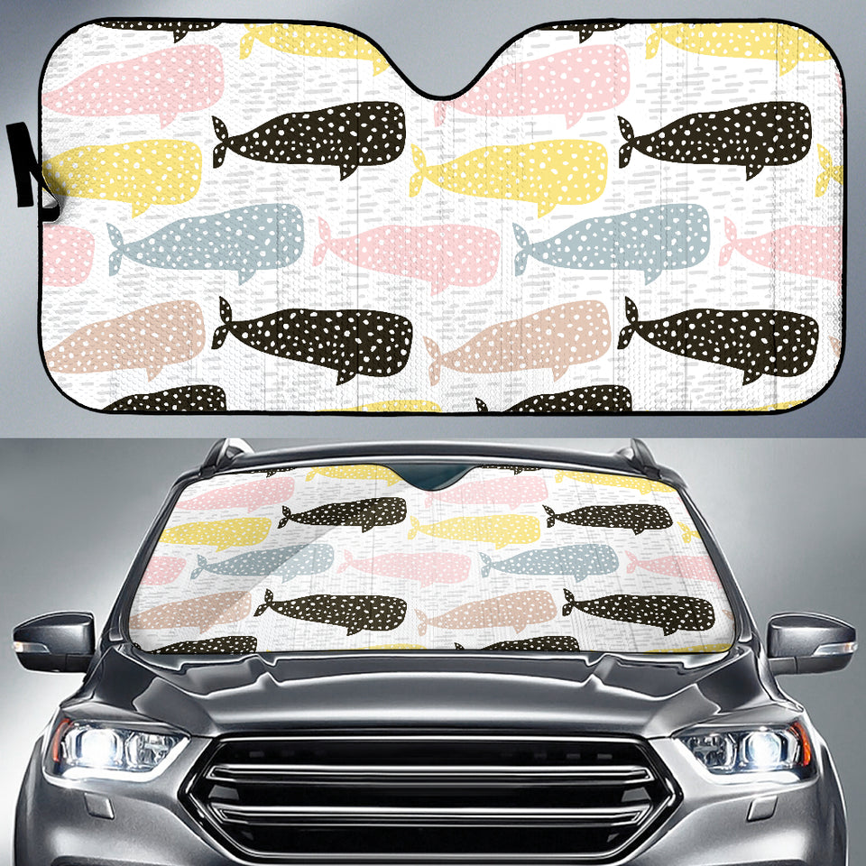 Whale Dot Pattern Car Sun Shade