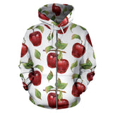 Red Apples Pattern Zip Up Hoodie