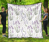 Hand Painting Watercolor Lavender Premium Quilt