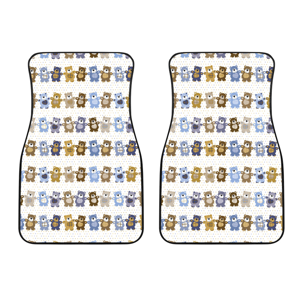 Teddy Bear Pattern Print Design 02 Front Car Mats