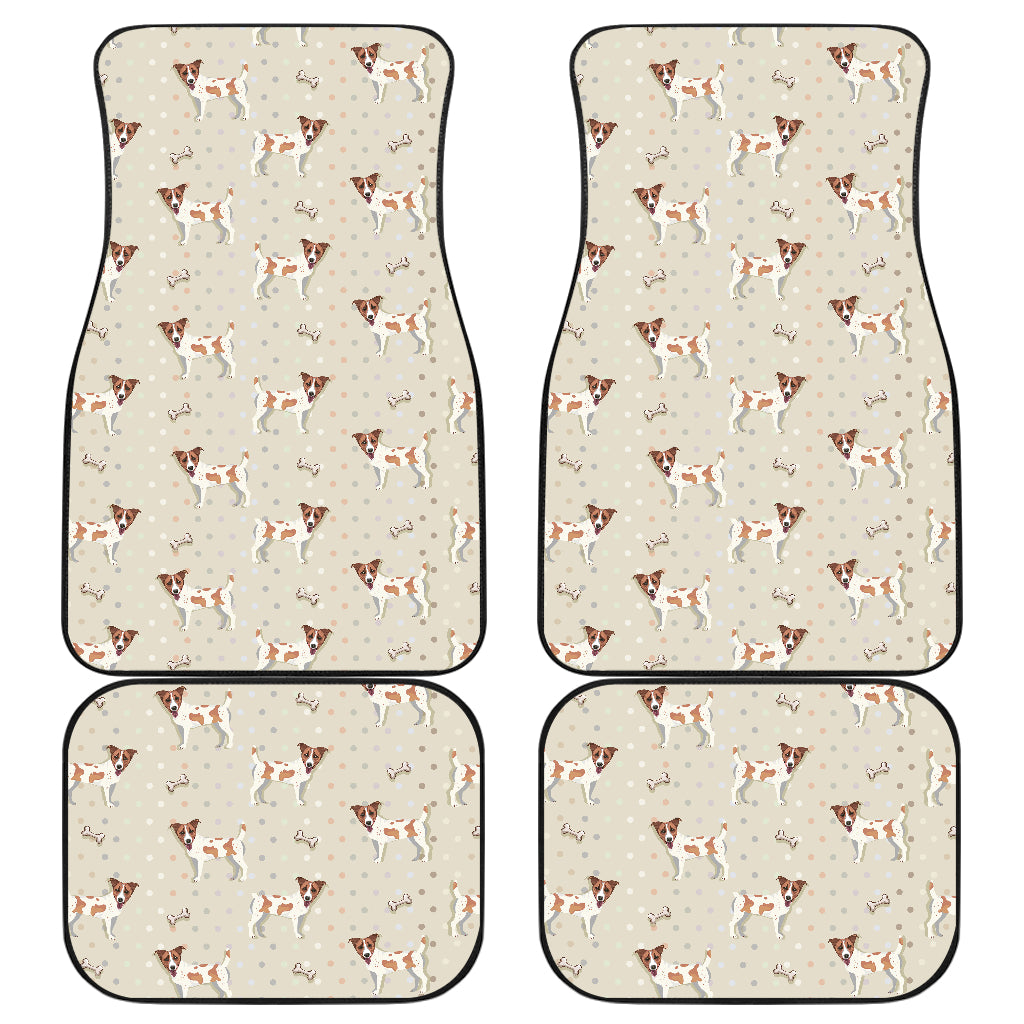 Jack Russel Pattern Print Design 02 Front and Back Car Mats