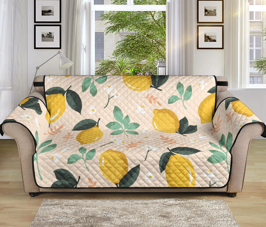 lemon flower leave pattern Sofa Cover Protector