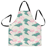 Pink Lotus Waterlily Leaves Pattern Adjustable Apron