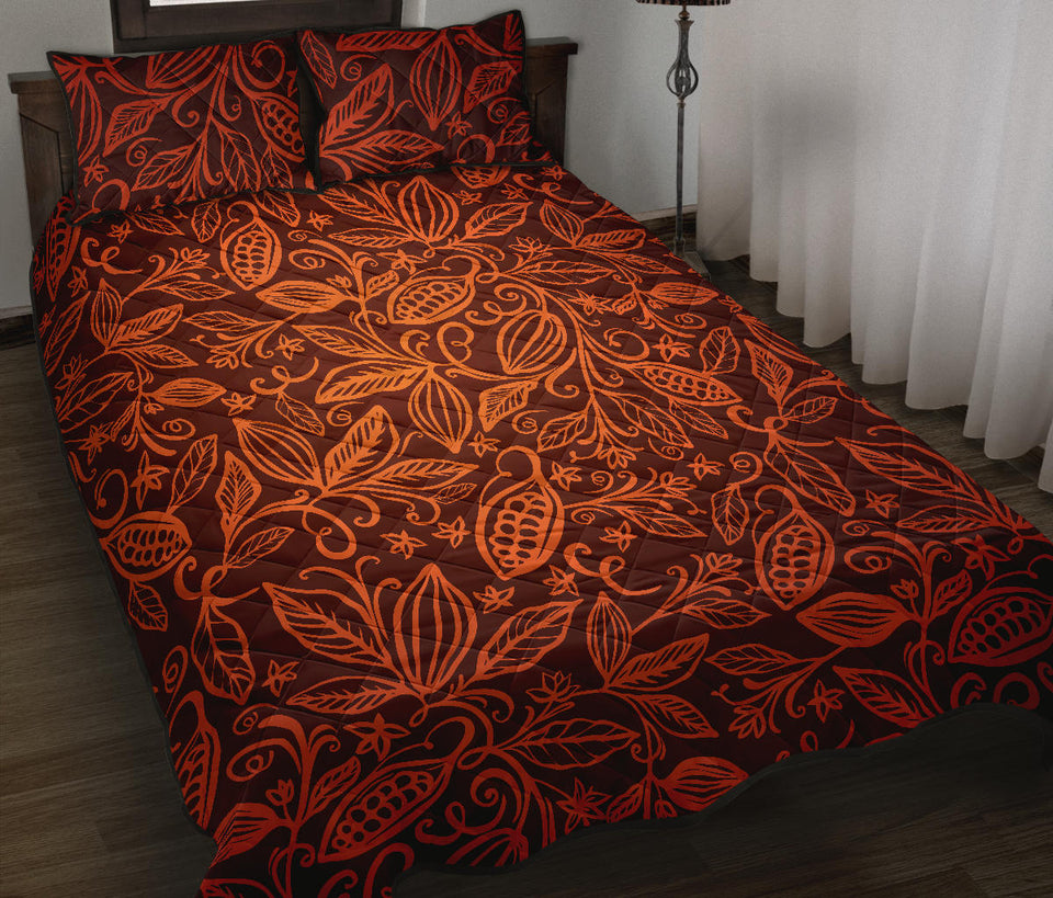 cocoa beans tribal polynesian pattern Quilt Bed Set