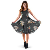Cute Koala Pattern Sleeveless Midi Dress