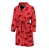 Ostrich Pattern Print Design 03 Men's Bathrobe