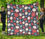 Dragon Fruits Dark Blue Background Premium Quilt