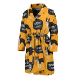 Boston Terrier Design Pattern Men'S Bathrobe
