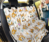 Cute Dog Corgi Striped Background Pattern Dog Car Seat Covers