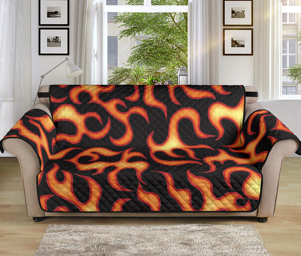 Fire flame dark pattern Sofa Cover Protector