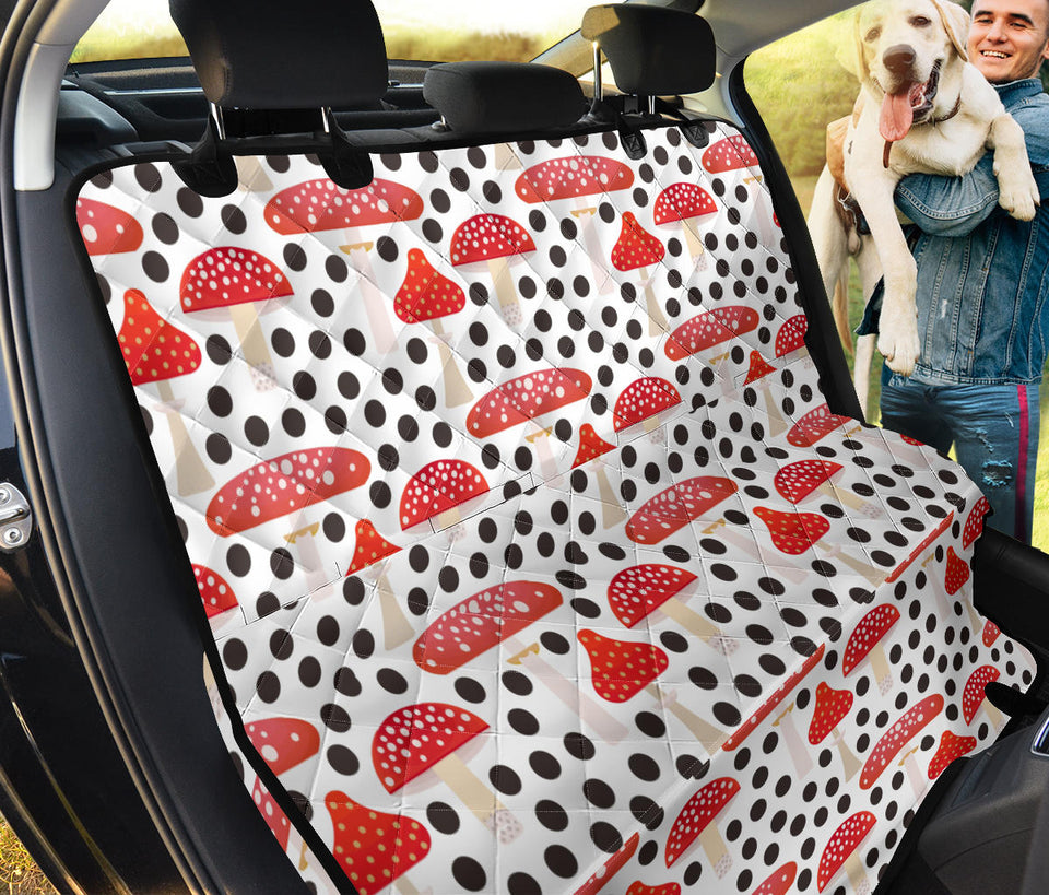 Red Mushroom Dot Pattern Dog Car Seat Covers