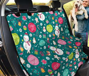 Snowman Bird Decorative Elements Christmas Pattern Dog Car Seat Covers