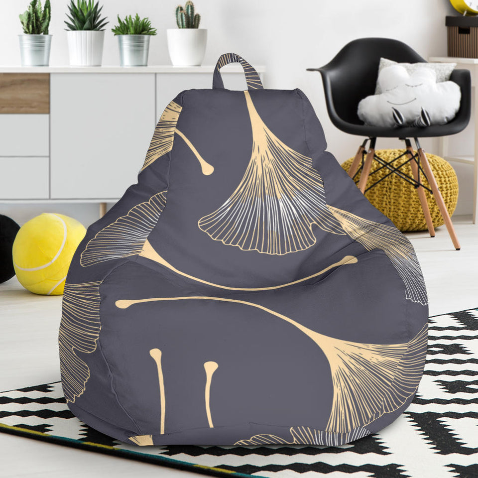 Gold Ginkgo Leaves Bean Bag Cover