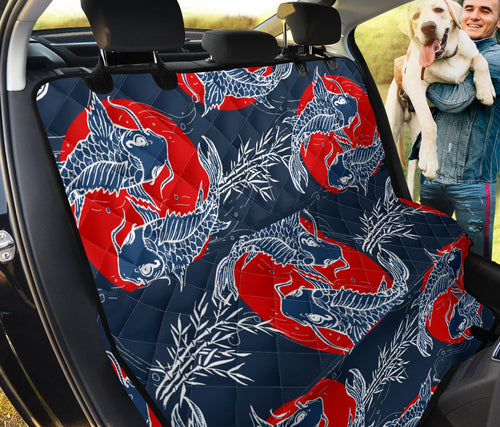Koi Fish Carp Fishs Hand Drawn Japanese Art Dog Car Seat Covers