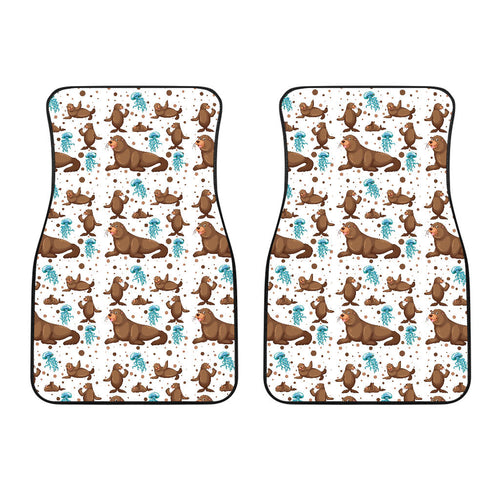 Sea Lion Seals Jellyfish Pattern Front Car Mats