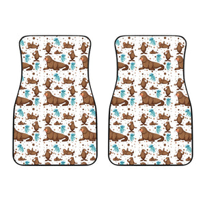 Sea Lion Seals Jellyfish Pattern Front Car Mats
