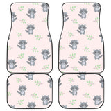 Cute Raccoons Leaves Pattern Front And Back Car Mats
