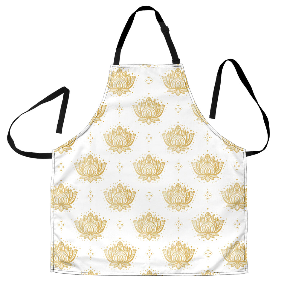 Gold Ornamental Lotue Waterlily Symbol Pattern Adjustable Apron