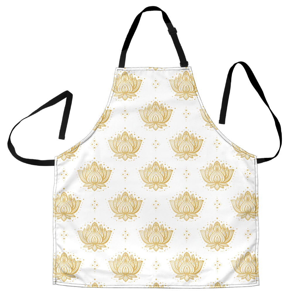 Gold Ornamental Lotue Waterlily Symbol Pattern Adjustable Apron