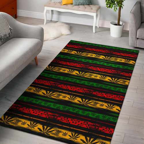 Canabis Marijuana Weed Pattern Print Design 04 Area Rug