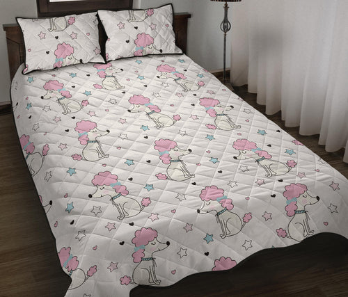 Cute poodle dog star pattern Quilt Bed Set