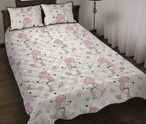Cute poodle dog star pattern Quilt Bed Set