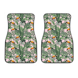 Toucan Tropical Green Jungle Palm Pattern Front Car Mats