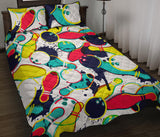 watercolor bowling ball pins Quilt Bed Set