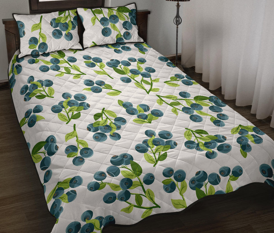 blueberry white background Quilt Bed Set