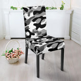 Black White Camo Camouflage Pattern Dining Chair Slipcover