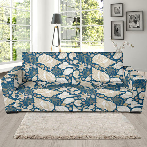 Shell Polynesian Tribal Design Pattern Sofa Slipcover