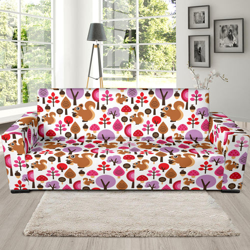 Squirrel Pattern Print Design 02  Sofa Slipcover