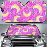 Moon Pink Rose Background Car Sun Shade