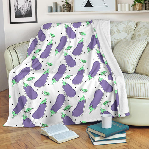 Eggplant Pattern Print Design 05 Premium Blanket