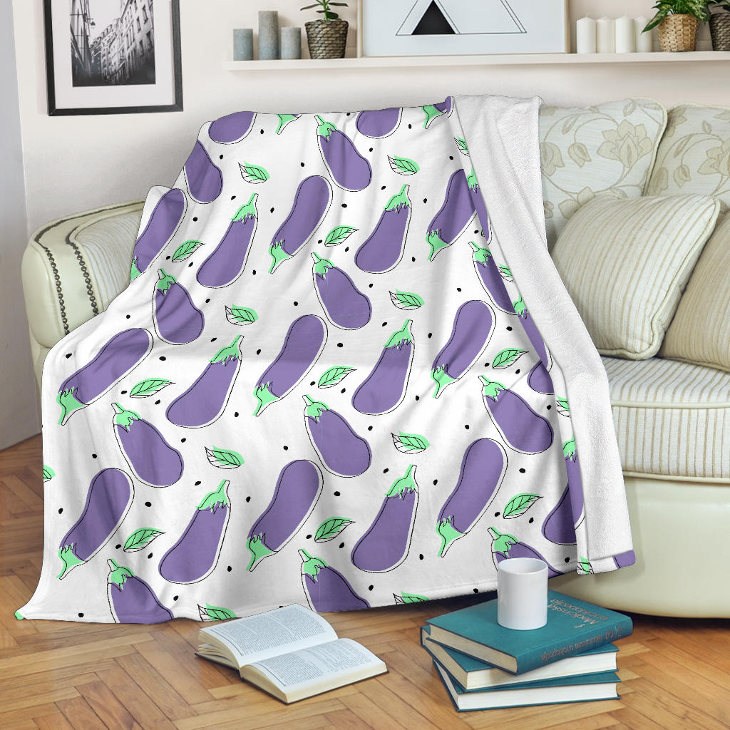 Eggplant Pattern Print Design 05 Premium Blanket