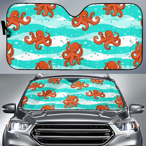 Octopuses Sea Wave Background Car Sun Shade