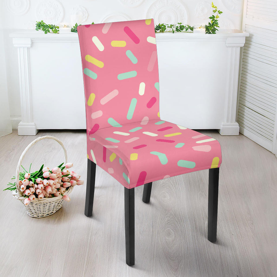 Pink Donut Glaze Candy Pattern Dining Chair Slipcover