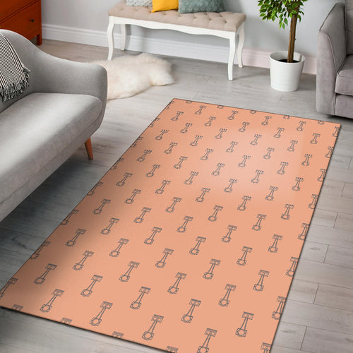 Engine Piston Cream Background Pattern Print Design 04 Area Rug