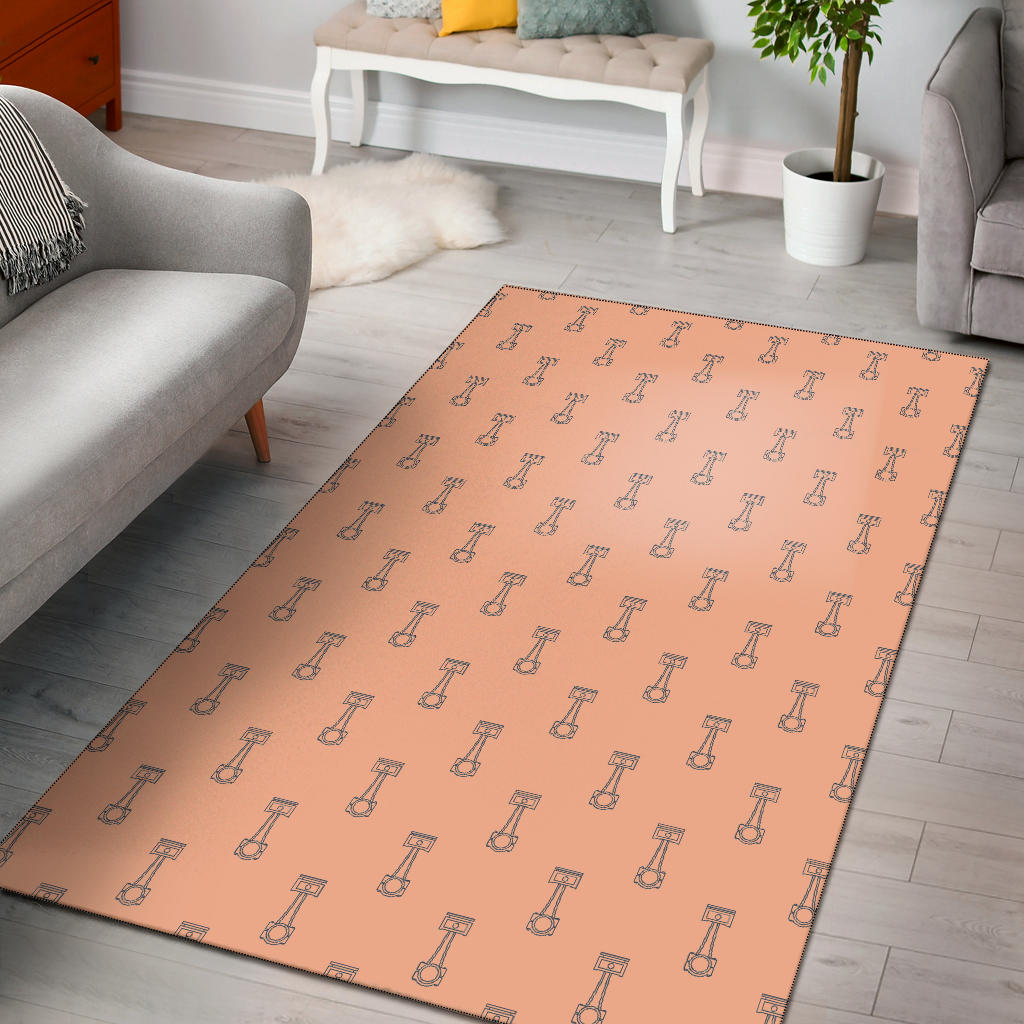 Engine Piston Cream Background Pattern Print Design 04 Area Rug
