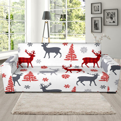 Deer Tree Snowflakes Chrismas Pattern Sofa Slipcover