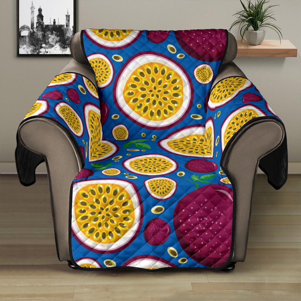 Passion fruit blue background Recliner Cover Protector