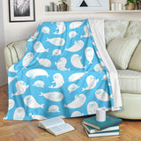 Cute White Sea Lion Seals Pattern Premium Blanket