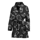Garlic Pattern Black Background Women'S Bathrobe
