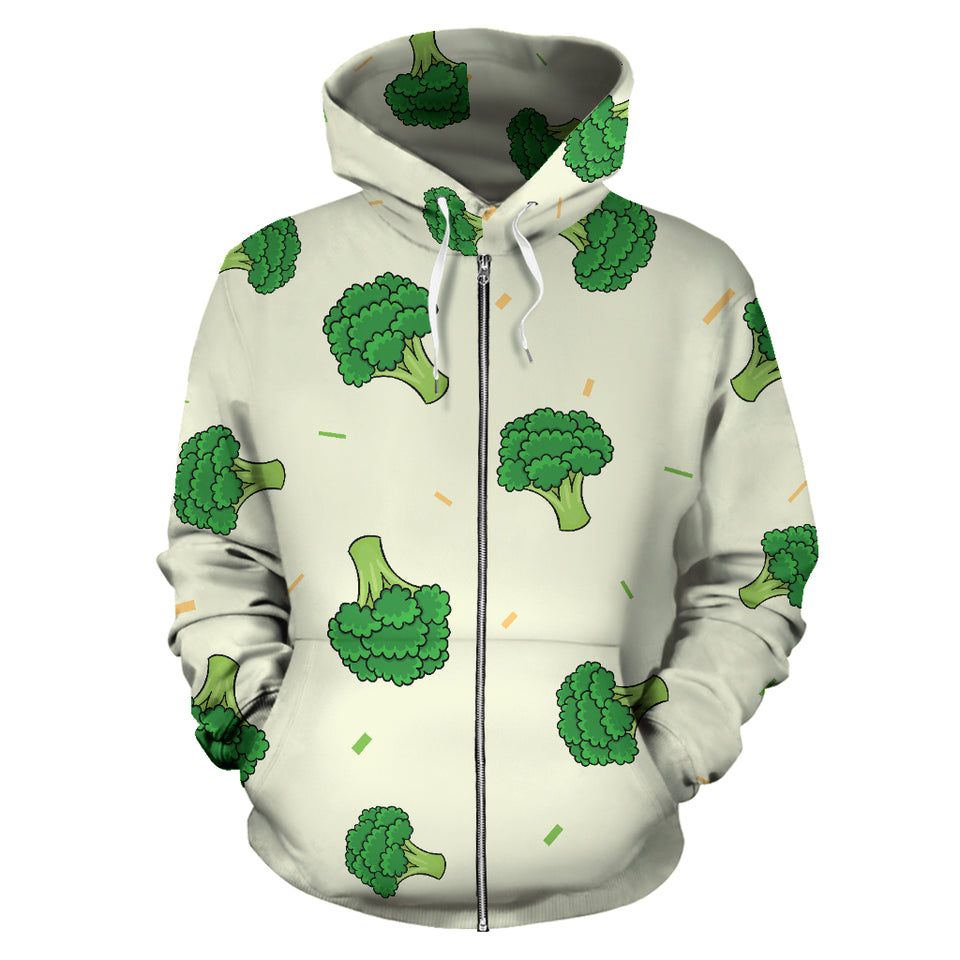 Broccoli Pattern Zip Up Hoodie