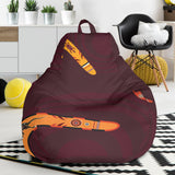 Boomerang Australian Aboriginal Ornament Circle Black Background Bean Bag Cover