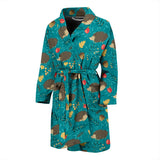 Hedgehog Pattern Print Design 01 Men's Bathrobe