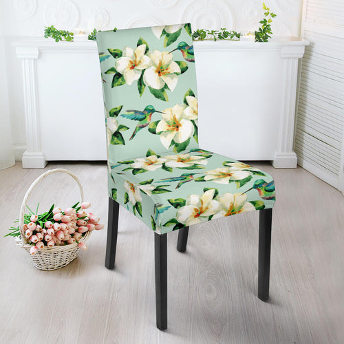 Hummingbird Pattern Print Design 01 Dining Chair Slipcover