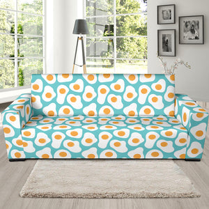 Fried Eggs Pattern Print Design 04 Sofa Slipcover